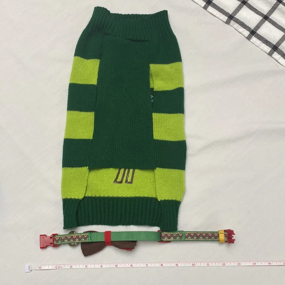 Dog Christmas sweater, and collar
